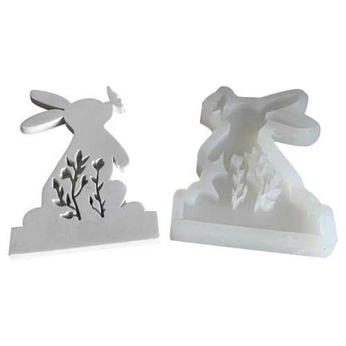 Kaninchen Silikonform Set Einzigartige Osterliebe Stehende Kaninchen Kerzen Ornamente Schimmel Aromatherapie Zementform von Hrtyvhin