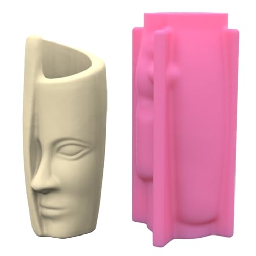 Menschliches Gesicht Kunst Gips Blumentopf Silikonform Vase Epoxidharz Gussform Sukkulenten Topf Zementform Kerzenhalter Form von Hrtyvhin