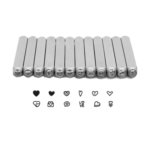 Praktische 3 Mm Herzförmige Designs Robuste Stahlmarken 12 Teile Set Accessoire Zum Handwerk Auf Verschiedenen Materialien von Hrtyvhin