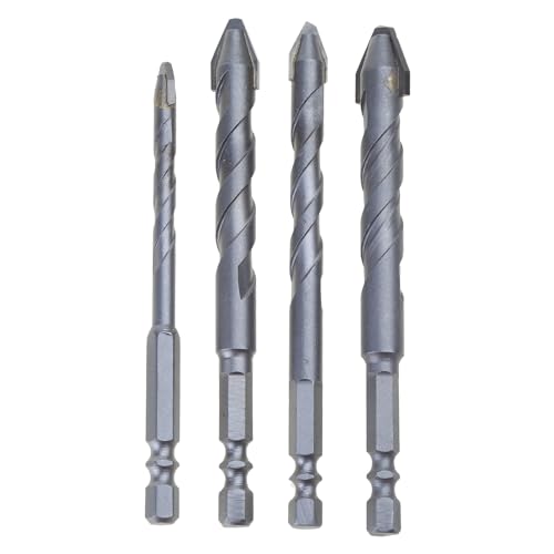 Sammlung Von 4 Zähigkeit Mauerwerk Drill Bit Professionals 6/8/10/12mm Twist Drill Bit Für Enthusiasten Handwerksmenschen Tool von Hrtyvhin