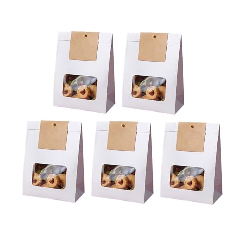 Set Von 50 Papiertüten Mit Klarem Fenster Praktischer Cookie Paketbeutel Dessert Und Kuchenverpackungsbeutel Lebensmittelbehälter von Hrtyvhin