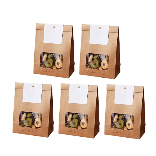 Set Von 50 Papiertüten Mit Klarem Fenster Praktischer Cookie Paketbeutel Dessert Und Kuchenverpackungsbeutel Lebensmittelbehälter von Hrtyvhin