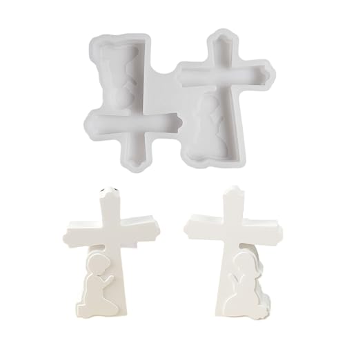 Silikonform Handwerk Gebet Jungen Und Mädchen Kreuzt Figur Ornamente Für Epoxidharz Home Dekoration Kerze Making Formen von Hrtyvhin