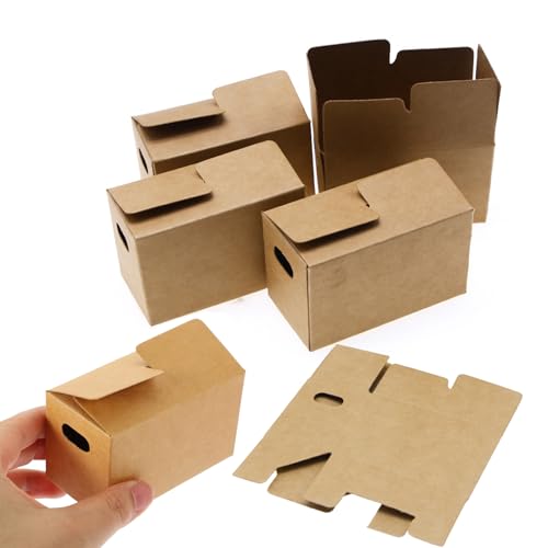 6 Stück Miniatur Umzugskartons, Miniatur Paket 8x4,3x5cm Verpackungsbox, Puppenhaus Zubehör Pappschachtel Miniaturzubehör für Spiele, Sammlung, Umzug DIY Puppenhaus Dekor von HsentimenH