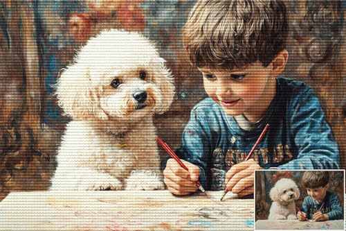 Diamond Painting Eigenes Foto 25x45cm, 5D DIY Diamond Painting Personalisiert, Custom Diamant Paintings Bilder Mosaik Bastelset Erwachsene, Malen Nach Zahlen Egenes Bild, Personalisiert Geschenk H-40 von Hsqpoobd