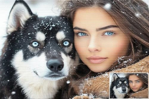 Diamond Painting Eigenes Foto 30x60cm, 5D DIY Diamond Painting Personalisiert, Custom Diamant Paintings Bilder Mosaik Bastelset Erwachsene, Malen Nach Zahlen Egenes Bild, Personalisiert Geschenk H-24 von Hsqpoobd