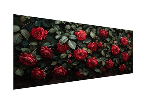 Diamond Painting XXL 100x200cm, 5D Diamond Painting Rose Diamond Painting Erwachsene, Diamant Painting Bilder Blätter Diamond-Painting, für Wohnzimmer Schlafzimmer Wand Dekor, Geschenk Mädchen ZJ-221 von Hsqpoobd