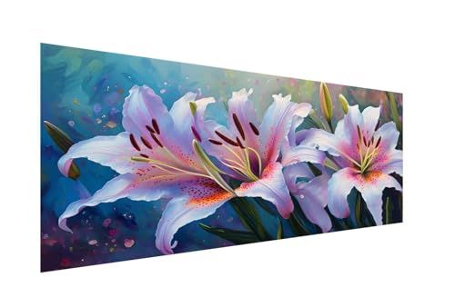 Diamond Painting XXL 30x60cm, 5D Diamond Painting Lilie Diamond Painting Erwachsene, Diamant Painting Bilder Blume Diamond-Painting, für Wohnzimmer Schlafzimmer Wand Deko, Geschenke für Frauen ZJ-493 von Hsqpoobd