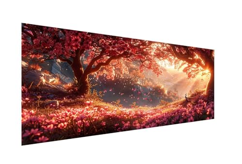 Kirschblüten Diamond Painting Erwachsene Groß 100x220cm,Diamond Painting Pfau Diamant Painting Bilder Kinder,Eckige Diamant Kunst Malerei Stickerei Basteln,Weihnachten Geschsenk,Zuhause Dekor ZJ-224 von Hsqpoobd