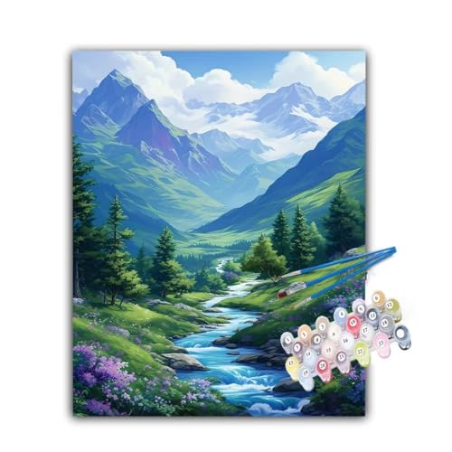 Malen Nach Zahlen Erwachsene Wolken,Malen Nach Zahlen Landschaft Malen Nach Zahlen Kinder,DIY Handgemalt Ölgemälde Kreativ Set mit 3-Pinseln und Acrylfarben,Deko Wohnzimmer,Ohne Rahmen 45x60cm Hs-756 von Hsqpoobd