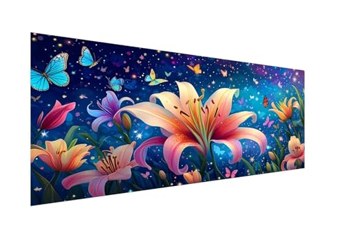 Schmetterling Diamond Painting Erwachsene Groß 60x120cm,Diamond Painting Lilie Diamant Painting Bilder Kinder,Runden Diamant Kunst Malerei Stickerei Basteln,Weihnachten Geschsenk,Zuhause Deko ZJ-650 von Hsqpoobd