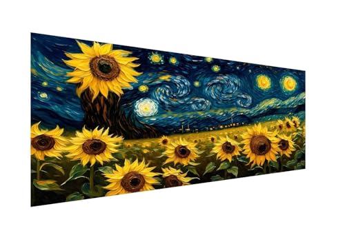 Sonnenblume Diamond Painting Erwachsene Groß 60x120cm,Diamond Painting Sternenhimmel Diamant Painting Bilder Kinder,Runden Steine Diamant Kunst Malerei Stickerei Basteln,Geschsenk,Zuhause Deko ZJ-574 von Hsqpoobd