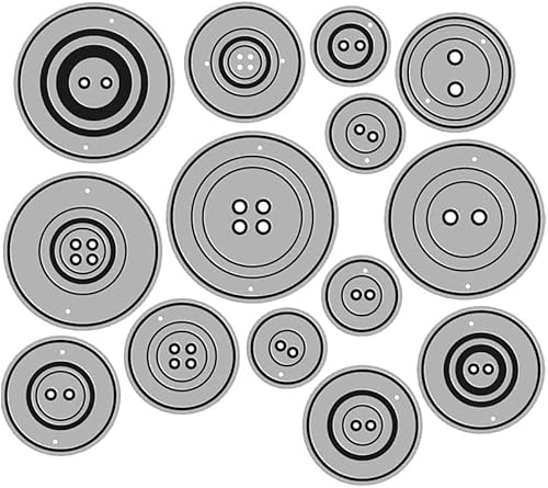 Verschiedene Knöpfe Metall Stanzformen, Knöpfe Metall Stanzformen Set, Viele Knöpfe Rahmen Stanzformen, Verschiedene Größen Knöpfe Schablonen Prägeschablonen für DIY Handwerk Karten Schnitte für von Htppzjr