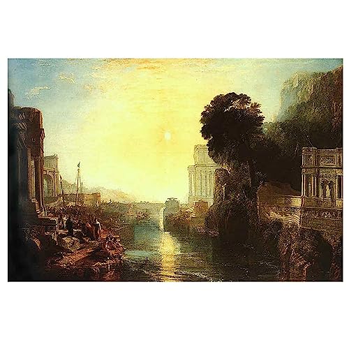 Htt-Kup-Rpp Joseph Mallord William Turner《Dido-Gebäude, Karthago》Leinwand WanddekorationBild für Schlafzimmer Büro Wohnkultur Kreatives Drucke Gedruckt Malerei Wohnzimmer(Ungerahmt,（70x100cm28x39inch von Htt-Kup-Rpp