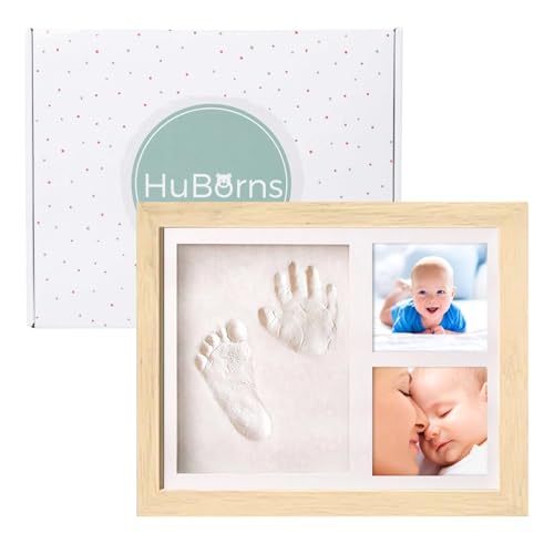 HuBorns - Hand und Fußabdruck Set Baby um ein Einzigartiges Souvenir zu Schaffen, Bilderrahmen für Baby Fussabdruck Set, Gipsabdruck Baby Hand und Fuß für Neugeborene, Ideale Deko für ein Baby Zimmer von HuBorns