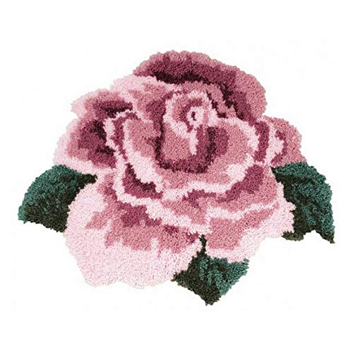 HuaHong Knüpfteppich Zum Selber Knüpfen, Teppich Knüpfen Kreuzstich Set für Kinder Erwachsene, Knüpfkissen Knüpfpackung, 52 x 38 cm (Color : Flower)… von HuaHong