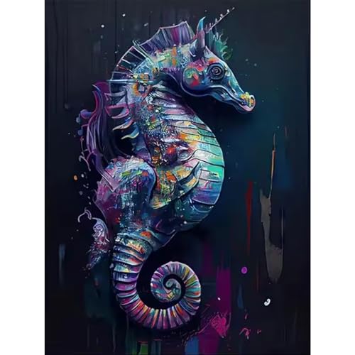 Huacan Diamond Painting Erwachsene HaiHippocampus Diamant Paintings Bilder Voll Eckige Steine Diamante Malerei Stickerei für Home Wall Decor 30x40cm von Huacan