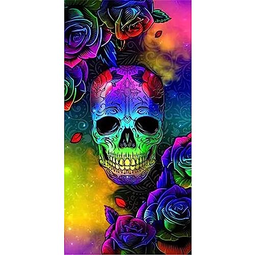 Huacan Diamond Painting Erwachsene Skelett Diamant Paintings Bilder Voll Runde Steine Diamante Malerei Stickerei für Kinder Home Wall Decor 30x60cm von Huacan