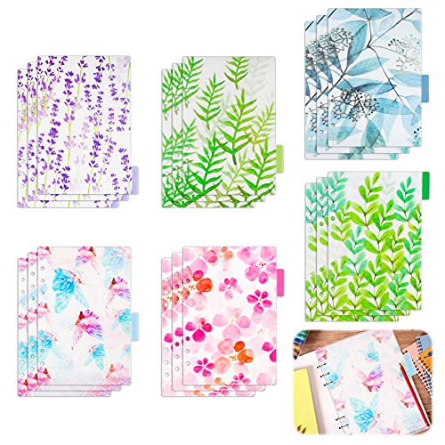 18 Pcs Index Seite Trennblätter A5 Registerkarte A5 Karteikarten Notizbuch Trennblätter A5 PVC Trennblätter für Planner Notebook Loseblattbinder von YUEYUAN