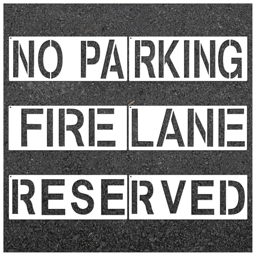 Schablone "No Parking Stencil Fire Lane Stencils Reserved Parking Stencil for Traffic Curb Marking Pavement Sign (6 Parking Lot) von Huahui