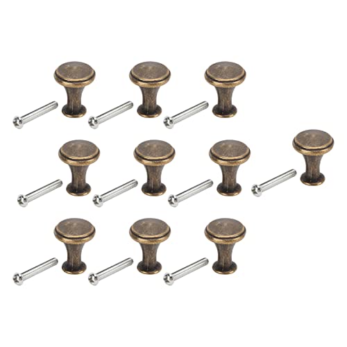 Huairdum Schrankgriffe, Möbelknöpfe, 10 Sets Schrankgriffe mit einem Loch, 20 mm x 25 mm knauf für Schrank für Küche Badezimmer grüne Bronze Schrankknöpfe von Huairdum