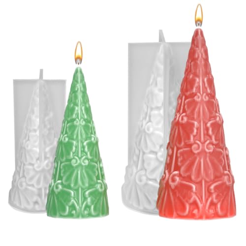 2 Stück Christmas Silicone Mould 3D Weihnachtsbaum Kerzengießform Silikonform Kerzenform Weihnachten Für Die Herstellung Von Kerzen Weihnachten Party Dekoration, Duftkerzen, Ornamente, Geschenke von Huamengyuan