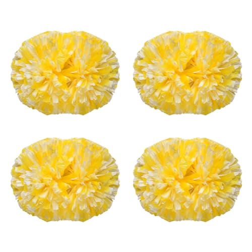 Huamengyuan Cheer Poms Pompons Cheerleading handgefertigt Performance 4 Stück Handheld Cheer Poms Große 34CM Ballspiele, Tänze, Karnevalspartys Verwendet, WM-Fußballfans jubeln Typ 4 von Huamengyuan