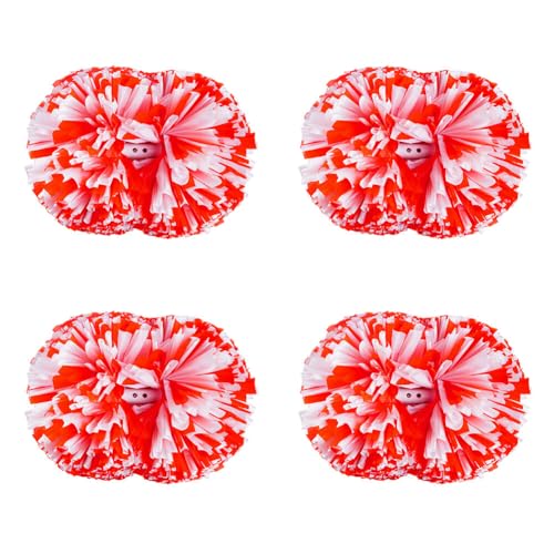 Huamengyuan Cheer Poms Pompons Cheerleading handgefertigt Performance 4 Stück für Metallisch Cheer Sport Pompons Poms Hand Flower Bands Spirit Leistung, Gymnastik 23 x 28 cm Typ 10 von Huamengyuan