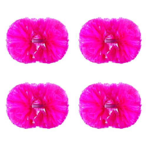 Huamengyuan Cheer Poms Pompons Cheerleading handgefertigt Performance 4 Stück für Metallisch Cheer Sport Pompons Poms Hand Flower Bands Spirit Leistung, Gymnastik 23 x 28 cm Typ 6 von Huamengyuan