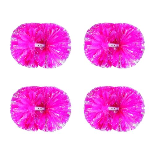 Huamengyuan Cheer Poms Pompons Cheerleading handgefertigt Performance 4 Stück für Metallisch Cheer Sport Pompons Poms Hand Flower Bands Spirit Leistung, Gymnastik Typ 6 von Huamengyuan