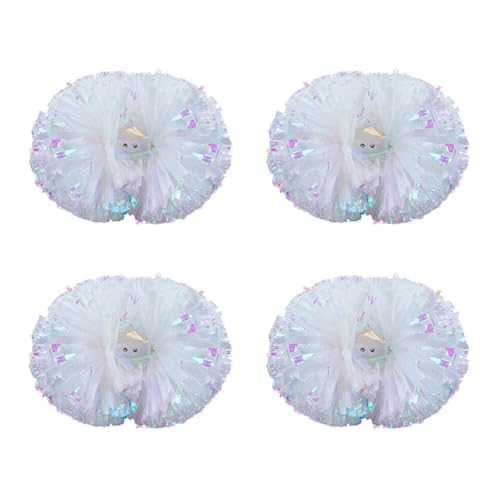 Huamengyuan Cheer Poms Pompons Cheerleading handgefertigt Performance 4 Stück für Metallisch Cheer Sport Pompons Poms Hand Flower Bands Spirit Leistung, Gymnastik Typ 7 von Huamengyuan