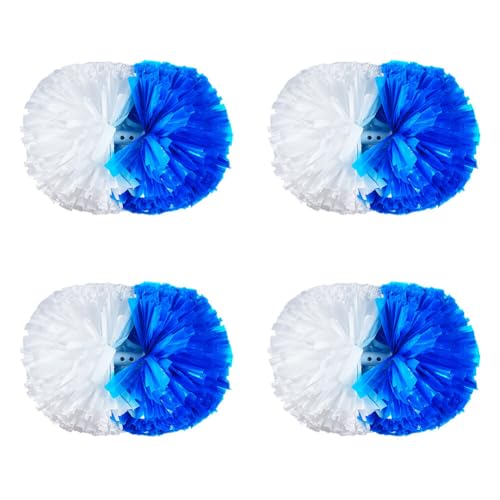 Huamengyuan Cheer Poms Pompons Cheerleading handgefertigt Performance 4 Stück handgefertigt PE für Metallisch Cheer Sport Pompons Poms Hand Flower Bands Spirit Leistung, Gymnastik 23 x 28 cm Typ 15 von Huamengyuan