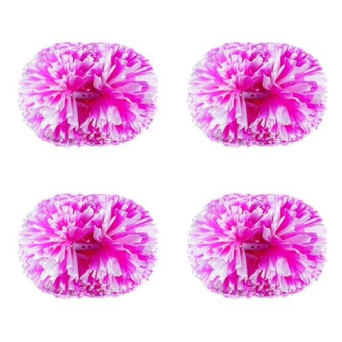 Huamengyuan Cheer Poms Pompons Cheerleading handgefertigt Performance 4 Stück handgefertigte PE für Metallisch Cheer Sport Pompons Poms Hand Flower Bands Spirit Leistung, Gymnastik 23 x 28 cm Typ 9 von Huamengyuan