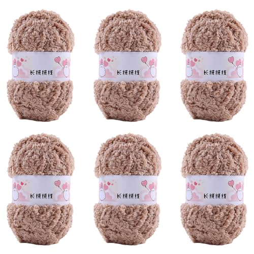 Huamengyuan Einzelstrang dickes Korallengarn Garn Super Soft Knitting Chunky Grobstrick Weiches Wollgarn zum Häkeln zum Weben von Schals Mützen Decken Zierkissen halbseitig flauschig für Mütze von Huamengyuan