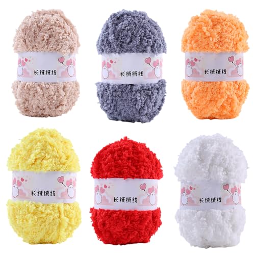 Huamengyuan Einzelstrang dickes Korallengarn Garn Super Soft Knitting Chunky Grobstrick Weiches Wollgarn zum Häkeln zum Weben von Schals Mützen Decken Zierkissen halbseitig flauschig für Mütze von Huamengyuan