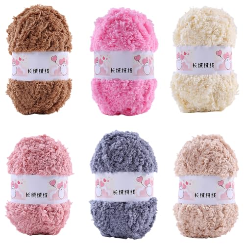 Huamengyuan Einzelstrang dickes Korallengarn Garn Super Soft Knitting Chunky Grobstrick Weiches Wollgarn zum Häkeln zum Weben von Schals Mützen Decken Zierkissen halbseitig flauschig für Mütze von Huamengyuan