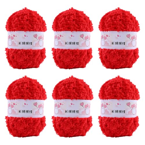 Huamengyuan Einzelstrang dickes Korallengarn Garn Super Soft Knitting Chunky Grobstrick Weiches Wollgarn zum Häkeln zum Weben von Schals Mützen Decken Zierkissen halbseitig flauschig für Mütze von Huamengyuan