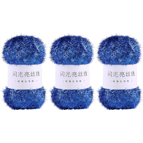 Huamengyuan JubileeYarn bilaterales glitzerndes Garn handgefertigt DIY-Taschentuch Geschirrtuchgarn funkelndes Seidengarn ölabweisendes goldenes Garn Scrubby Sparkle Garn mehrfarbig 13 Stück von Huamengyuan