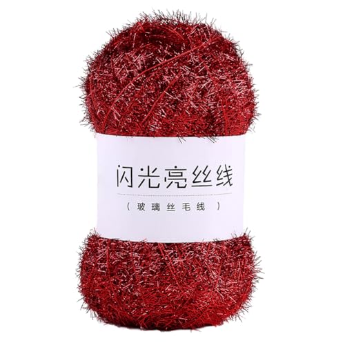 Huamengyuan JubileeYarn bilaterales glitzerndes Garn handgefertigt DIY-Taschentuch Geschirrtuchgarn funkelndes Seidengarn ölabweisendes goldenes Garn Scrubby Sparkle Garn mehrfarbig 17 Stück von Huamengyuan