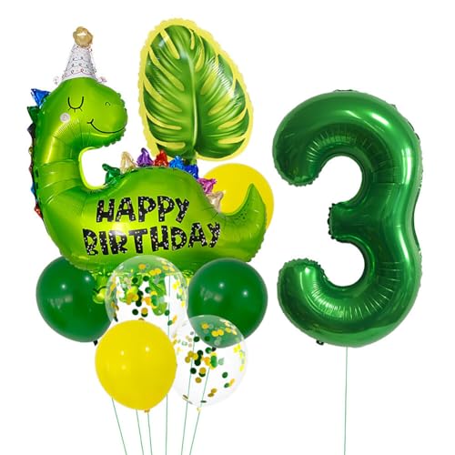 Huamengyuan Party-Deko Dinosaurier Happy Birthday Luftballon Dino Langhals Folien-Ballon Folien-Luftballon Kinder-Geburtstag Junge Geburtstagsballon Party Motto-Party Dino Geburtstagsparty Dekoration von Huamengyuan