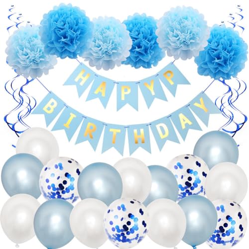 Huamengyuan Party-Deko Luftballons Geburtstag Happy Birthday Ballon Happy Birthday Banner Hängende Geburtstag Girlande für Geburtstagsparty Geburtstagsfeier Geburtstagsbanner Typ 1 von Huamengyuan