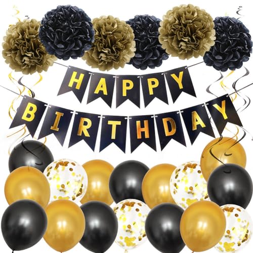 Huamengyuan Party-Deko Luftballons Geburtstag Happy Birthday Ballon Happy Birthday Banner Hängende Geburtstag Girlande für Geburtstagsparty Geburtstagsfeier Geburtstagsbanner Typ 4 von Huamengyuan