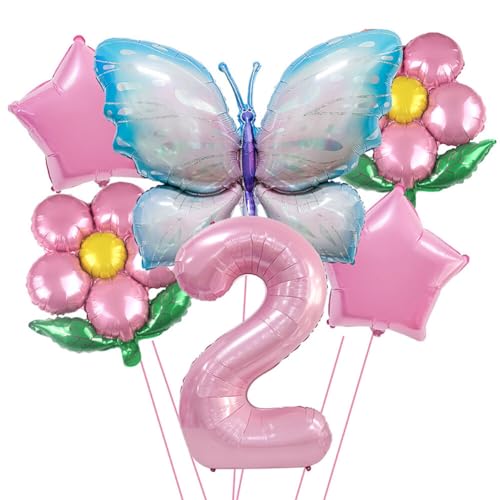 Huamengyuan Party-Deko Luftballons Geburtstag Happy Birthday Ballon Schmetterling Deko Geburtstag Schmetterling Deko Geburtstag für Baby Shower Graduierung Jahrestag Party Dekoration Typ 2 von Huamengyuan