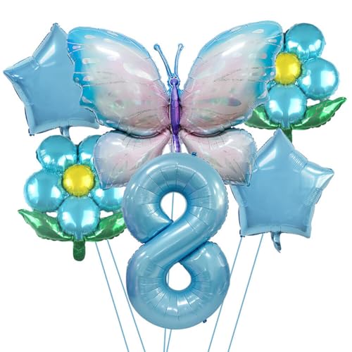 Huamengyuan Party-Deko Luftballons Geburtstag Happy Birthday Ballon Schmetterling Deko Geburtstag Schmetterling Deko Geburtstag für Baby Shower Graduierung Jahrestag Party Dekoration Typ 8 von Huamengyuan