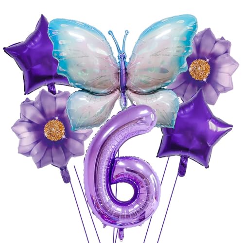 Huamengyuan Party-Deko Luftballons Geburtstag Happy Birthday Ballon Schmetterling Deko Geburtstag Schmetterling Folienballons Girlande Mädchen Schmetterling Deko Torte Kinder Typ 6 von Huamengyuan