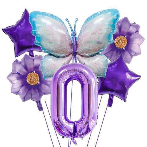 Huamengyuan Party-Deko Luftballons Geburtstag Happy Birthday Ballon Schmetterling Deko Geburtstag Schmetterling Geburtstagsdeko Mädchen Pastell Luftballons Deko Kindergeburtstag Typ 10 von Huamengyuan