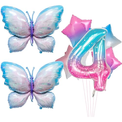 Huamengyuan Party-Deko Luftballons Geburtstag Happy Birthday Ballon Schmetterling luftballon Bubble Gradient Fantasy Float Aluminiumfolie 40-Zoll-Set für Baby-Geburtstagsparty-Dekoration Nummer 4 von Huamengyuan