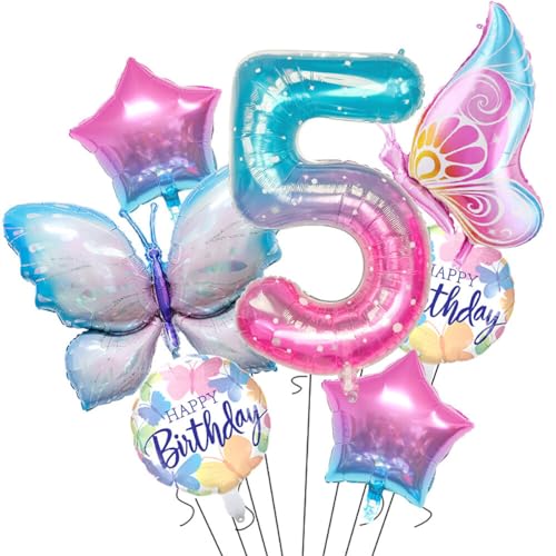Huamengyuan Party-Deko Luftballons Geburtstag Happy Birthday BallonSchmetterling luftballon Schmetterling Folienballon digitaler Aluminiumfolie Party-Dekoration Geburtstag Babyparty gemischte Farben von Huamengyuan