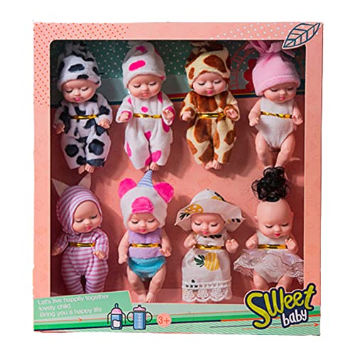 Huamengyuan Puppen Spielzeug Mini Reborn Puppen Realistische Babypuppe mit Kleidung Set Puppenhausdekoration Modepuppenspielzeug New Born Baby Puppe für Kinder ab 3 Jahren Silikon-Baby-Puppen von Huamengyuan