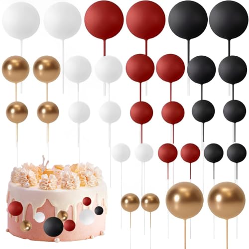 Huamengyuan schilder flaggen Happy Birthday tortenaufsatz 32 Stück Tortendeko Kugeln Cake Topper Mini-Ballons Tortenaufleger für Hochzeit Party Baby Dusche Geburtstag Torte Dekorieren von Huamengyuan